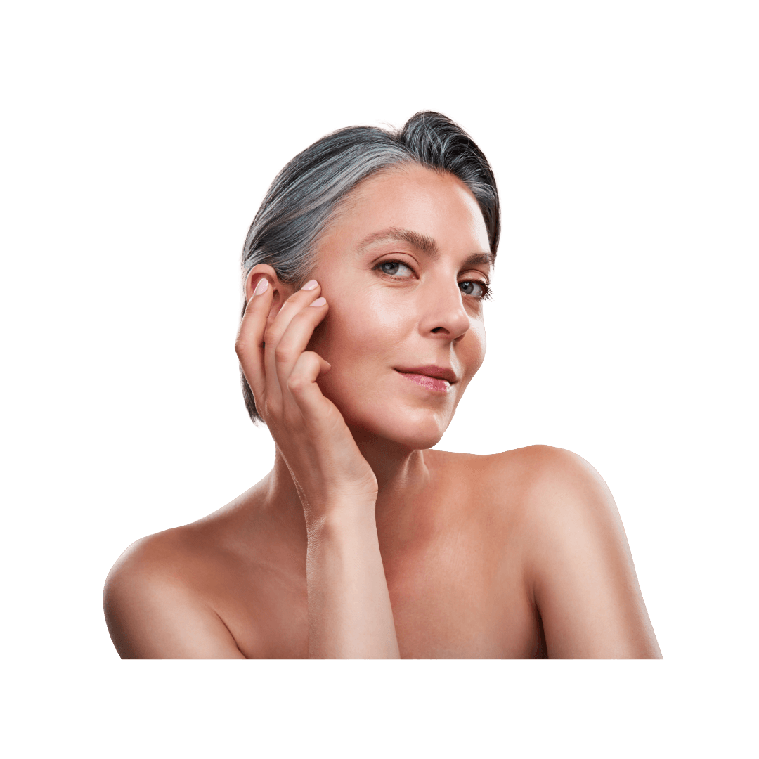Woman with refreshed skin after RF microneedling
