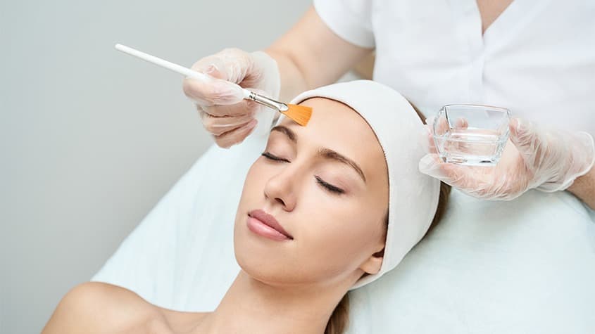 Facial peel treatment at Harmony Med Spa