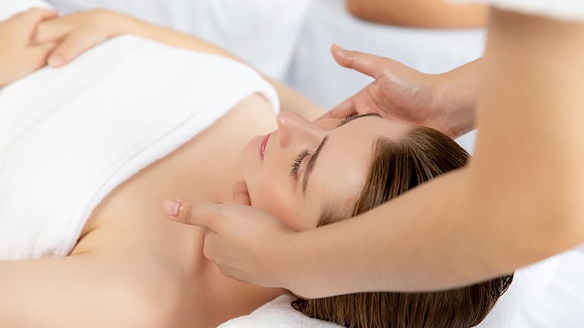 Facial treatment at Harmony Med Spa
